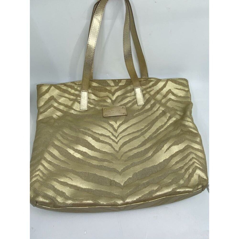 MICHAEL KORS Gold Tan Large Inter Woven Tote Bag - Picture 2 of 16